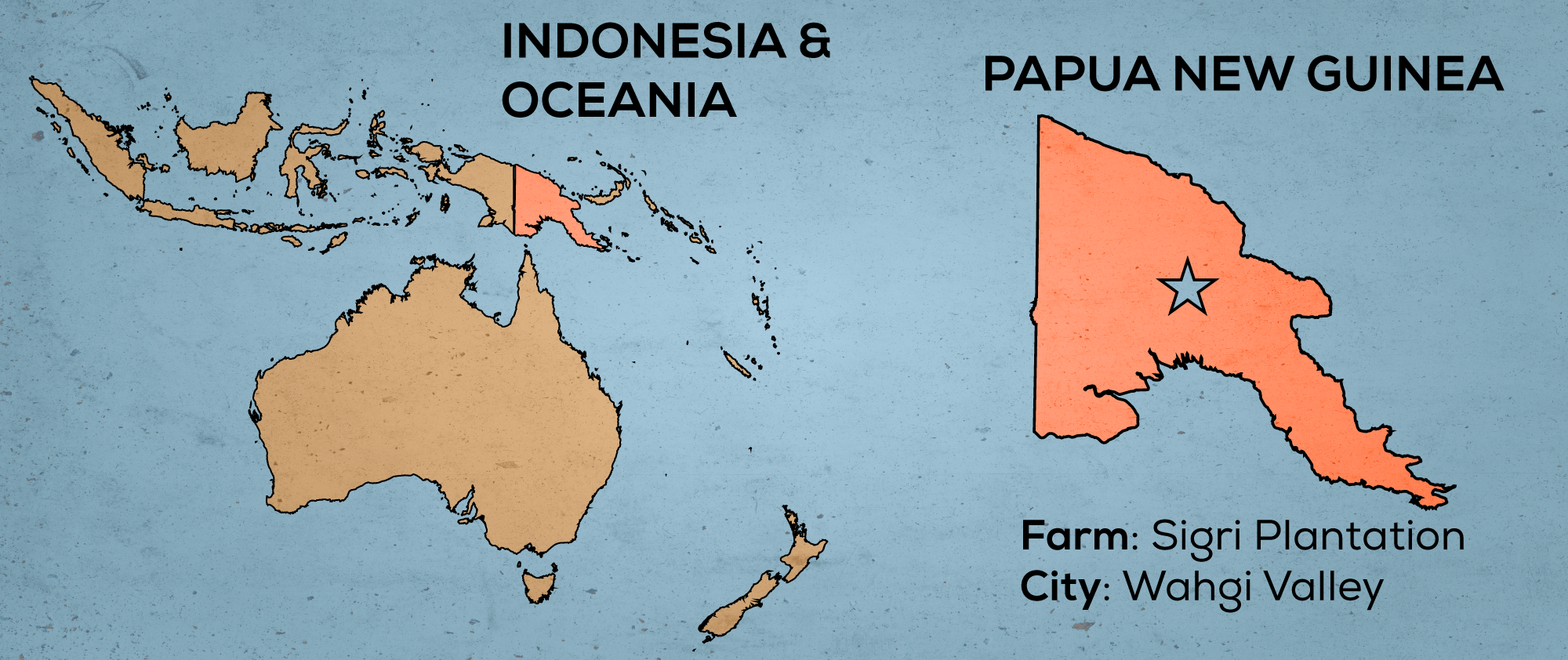 Map of Oceania & Papua New Guinea