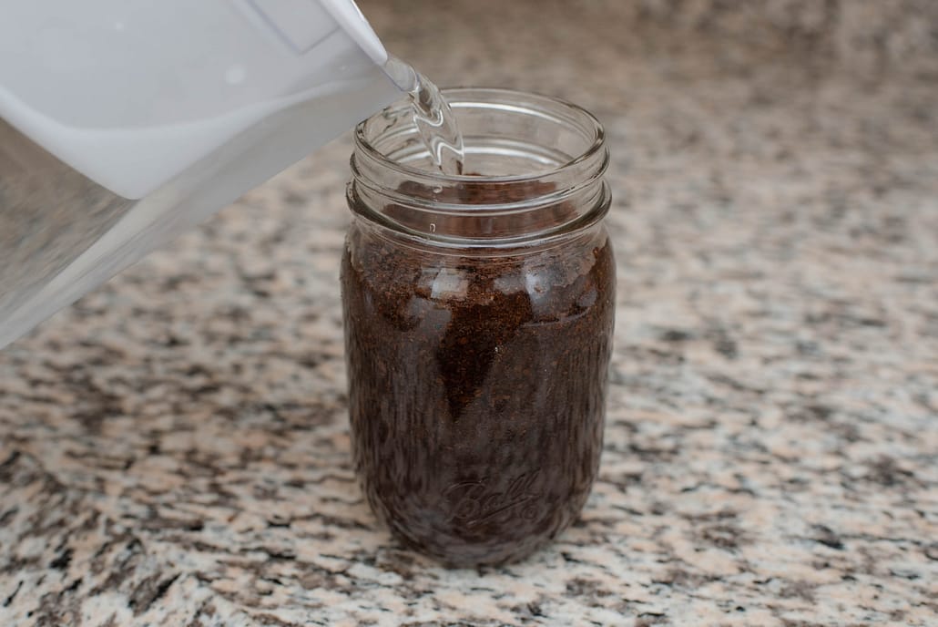 Fill jar with coffee & water