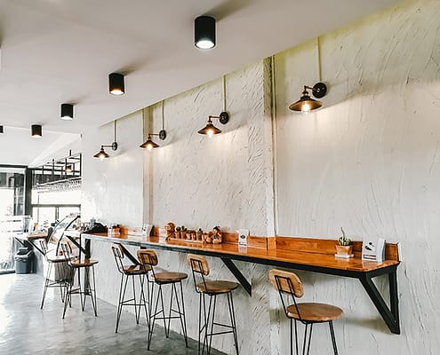 Coffee Shop Design Trends Counters High Ceilings.